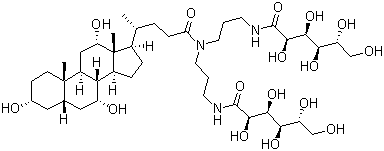 CAS 登录号：86303-22-2, (3a,5b,7a,12a)-N,N-双[3-(D-葡萄糖酰氨基)丙基]-3,7,12-三羟基胆甾烷-24-胺