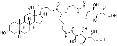 structure of CAS# 86303-23-3, (3a,5b,12a)-N,N-双[3-(D-葡萄糖酰氨基)丙基]-3,12-二羟基胆甾烷-24-胺