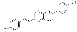 CAS # 863918-78-9, Methoxy-X 04, 4,4'-[(2-methoxy-1,4-phenylene)di-(1E)-2,1-ethenediyl]bisphenol