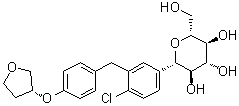 (1S)-1,5-Anhydro-1-C-[4-chloro-3-[[4-[[(3R)-tetrahydro-3-furanyl]oxy]phenyl]methyl]phenyl]-D-glucitol molecular structure (CAS 864070-43-9)