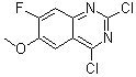 structure of CAS# 864292-37-5, 2,4-二氯-7-氟-6-甲氧基喹唑啉