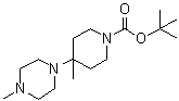 structure of CAS# 864369-94-8, 4-Methyl-4-(4-methyl-1-piperazinyl)-1-piperidinecarboxylic acid 1,1-dimethylethyl ester