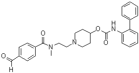 CAS 登录号：864760-28-1, [1,1'-联苯]-2-基氨基甲酸 1-[2-[(4-甲酰基苯甲酰基)甲基氨基]乙基]-4-哌啶基酯
