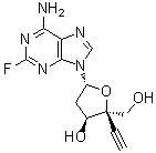 structure of CAS# 865363-93-5, 2'-脱氧-4'-C-乙炔基-2-氟腺苷