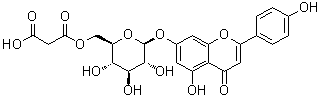 structure of CAS# 86546-87-4, 芹黄素 7-O-丙二酰葡糖苷