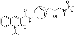 CAS 登录号：866933-46-2, 1,2-二氢-N-[(3-内)-8-[(2R)-2-羟基-3-[甲基(甲磺酰基)氨基]丙基]-8-氮杂双环[3.2.1]辛-3-基]-1-(1-甲基乙基)-2-氧代-3-喹啉甲酰胺