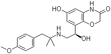 structure of CAS# 868049-49-4, 6-羟基-8-[(1R)-1-羟基-2-[[2-(4-甲氧基苯基)-1,1-二甲基乙基]氨基]乙基]-2H-1,4-苯并恶嗪-3(4H)-酮
