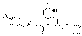 CAS 登录号：869478-13-7, 8-[(1R)-1-羟基-2-[[2-(4-甲氧基苯基)-1,1-二甲基乙基]氨基]乙基]-6-(苄氧基)-2H-1,4-苯并恶嗪-3(4H)-酮