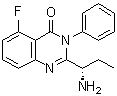 structure of CAS# 870281-86-0, 2-[(1S)-1-氨基丙基]-5-氟-3-苯基-4(3H)-喹唑啉酮