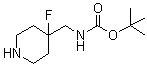 structure of CAS# 871022-62-7, 4-[(叔丁氧羰基氨基)甲基]-4-氟哌啶