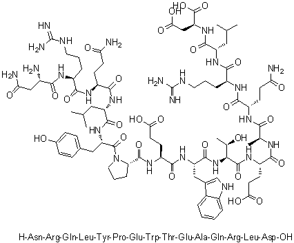 CAS # 871344-86-4, L-Asparaginyl-L-arginyl-L-glutaminyl-L-leucyl-L-tyrosyl-L-prolyl-L-alpha-glutamyl-L-tryptophyl-L-threonyl-L-alpha-glutamyl-L-alanyl-L-glutaminyl-L-arginyl-L-leucyl-L-aspartic acid
