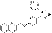 CAS # 871507-11-8, 2-[(4-(4-(Pyridin-4-yl)-1H-pyrazol-3-yl)phenoxy)methyl]quinoline