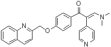 CAS 登录号：871507-16-3, 3-二甲基氨基-2-(吡啶-4-基)-1-[4-(喹啉-2-基甲氧基)苯基]丙烯酮