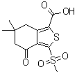 structure of CAS# 873189-09-4, 3-甲基磺酰基-6,6-二甲基-4-氧代-4,5,6,7-四氢苯并[c]噻吩-1-羧酸