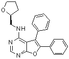 structure of CAS# 873305-35-2, 5,6-Diphenyl-N-[[(2S)-tetrahydro-2-furanyl]methyl]furo[2,3-d]pyrimidin-4-amine