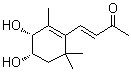 structure of CAS# 875666-39-0, (3E)-4-[(3R,4S)-3,4-二羟基-2,6,6-三甲基-1-环己烯-1-基]-3-丁烯-2-酮