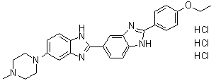 CAS 登录号：875756-97-1, 2'-(4-乙氧基苯基)-5-(4-甲基-1-哌嗪基)-2,5'-联-1H-苯并咪唑三盐酸盐