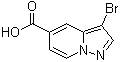 structure of CAS# 876379-79-2, 3-Bromopyrazolo[1,5-a]pyridine-5-carboxylic acid