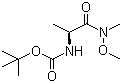 structure of CAS# 87694-49-3, (S)-2-((叔丁氧羰基)氨基)-N-甲氧基-N-甲基丙酰胺