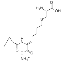 CAS # 877674-82-3, CIlastatin ammonium salt, Ammonium (2Z)-7-{[(2R)-2-amino-2-carboxyethyl]sulfanyl}-2-({[(1S)-2,2-dimethylcyclopropyl]carbonyl}amino)-2-heptenoate