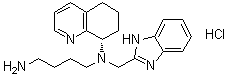structure of CAS# 880549-30-4, N-(1H-Benzimidazol-2-ylmethyl)-N-[(8S)-5,6,7,8-tetrahydro-8-quinolinyl]-1,4-butanediamine monohydrochloride