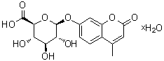 structure of CAS# 881005-91-0, 4-Methyl-2-oxo-2H-1-benzopyran-7-yl beta-D-glucopyranosiduronic acid hydrate