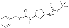 structure of CAS# 881891-89-0, rel-[(1R,3S)-3-[[叔丁氧羰基]氨基]环戊基]氨基甲酸苄酯