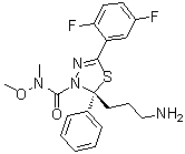 CAS # 885060-08-2, (2R)-2-(3-Aminopropyl)-5-(2,5-difluorophenyl)-N-methoxy-N-methyl-2-phenyl-1,3,4-thiadiazole-3(2H)-carboxamide