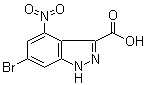 CAS 登录号：885518-61-6, 6-溴-4-硝基-1H-吲唑-3-甲酸