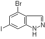 structure of CAS# 885518-97-8, 4-溴-6-碘-1H-吲唑