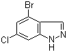 structure of CAS# 885519-03-9, 4-溴-6-氯-1H-吲唑