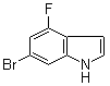 structure of CAS# 885520-59-2, 6-溴-4-氟-1H-吲哚
