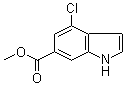 structure of CAS# 885522-78-1, 4-Chloro-1H-indole-6-carboxylic acid methyl ester