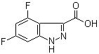 structure of CAS# 885523-11-5, 4,6-二氟-1H-吲唑-3-甲酸