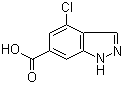 structure of CAS# 885523-25-1, 4-氯-1H-吲唑-6-羧酸