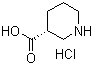 structure of CAS# 885949-15-5, (R)-哌啶-3-甲酸盐酸盐
