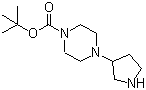 structure of CAS# 885959-36-4, 4-(吡咯烷-3-基)哌嗪-1-羧酸叔丁酯