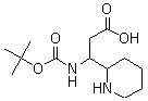 structure of CAS# 886362-32-9, beta-[[叔丁氧羰基]氨基]-2-哌啶丙酸
