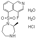 CAS 登录号：887375-67-9, (2S)-1-[(4-氟-5-异喹啉基)磺酰基]六氢-2-甲基-1H-1,4-二氮杂卓单盐酸盐二水合物