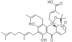 CAS # 887923-47-9, Isogambogenic acid, (2E)-4-[(1R,3aS,5S,12aS)-9-[(2E)-3,7-Dimethyl-2,6-octadien-1-yl]-3a,4,5,7-tetrahydro-8,10-dihydroxy-3,3-dimethyl-11-(3-methyl-2-buten-1-yl)-7,13-dioxo-1,5-methano-1H,3H-furo[3,4-d]xanthen-1-yl]-2-methyl-2-butenoic acid
