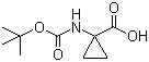 structure of CAS# 88950-64-5, 1-(Boc-amino)cyclopropanecarboxylic acid
