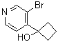 structure of CAS# 889687-37-0, 1-(3-Bromo-4-pyridinyl)cyclobutanol
