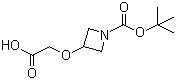 structure of CAS# 889952-83-4, 3-(Carboxymethoxy)-1-azetidinecarboxylic acid tert-butyl ester