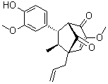 CAS # 89104-59-6, (6-exo,7-endo)-7-(4-Hydroxy-3-methoxyphenyl)-3-methoxy-6-methyl-5-(2-propenyl)bicyclo[3.2.1]oct-3-ene-2,8-dione