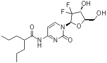 structure of CAS# 892128-60-8, 2'-脱氧-2',2'-二氟-N-(1-氧代-2-丙基戊基)胞苷