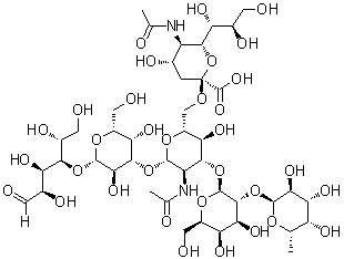 CAS # 89458-13-9, O-(N-Acetyl-alpha-neuraminosyl)-(2→6)-O-[O-6-deoxy-alpha-L-galactopyranosyl-(1→2)-beta-D-galactopyranosyl-(1→3)]-O-2-(acetylamino)-2-deoxy-beta-D-glucopyranosyl-(1→3)-O-beta-D-galactopyranosyl-(1→4)-D-glucose