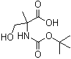 CAS 登录号：89500-39-0, 2-[叔丁氧羰基氨基]-3-羟基-2-甲基丙酸