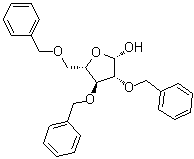 structure of CAS# 89615-42-9, 2,3,5-三-O-苄基-beta-L-呋喃阿拉伯糖