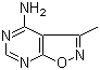 CAS # 89799-07-5, 3-Methylisoxazolo[5,4-d]pyrimidin-4-amine, 4-Amino-3-methylisoxazolo[5,4-d]pyrimidine, NSC 75190