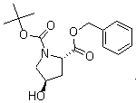 structure of CAS# 89813-47-8, N-(叔丁氧羰基)-4-羟基脯氨酸苄酯